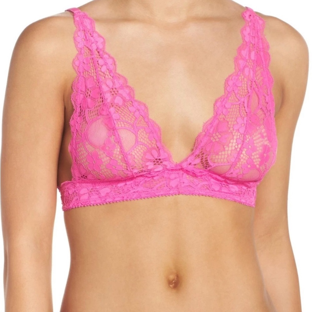 Honeydew Fushia Pink Lace Bralette size small
